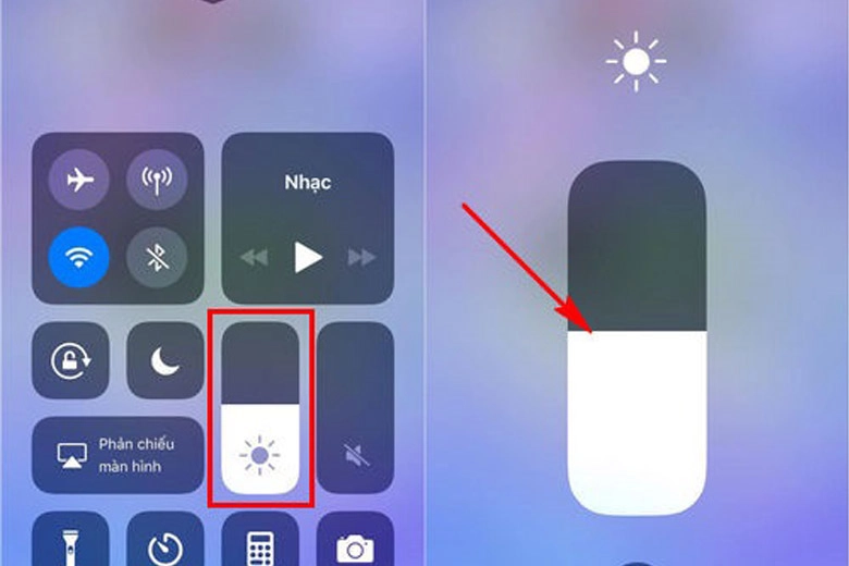 chỉnh độ sáng màn hình iphone